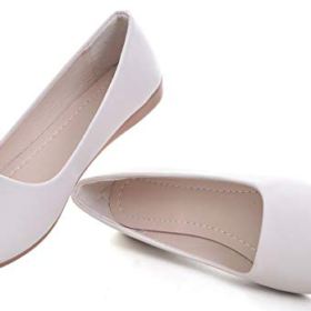 SAILING LU Pointy Toe Shoes Womens Low Wedge Comfort Flats Shoes for Work 0