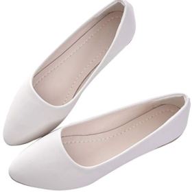 SAILING LU Pointy Toe Shoes Womens Low Wedge Comfort Flats Shoes for Work 0 0