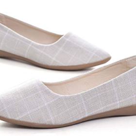 SAILING LU Plaid Shoes Womens Low Wedge Comfort Flats Shoes for Work 0 1