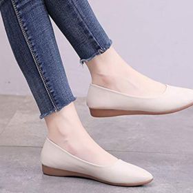 SAILING LU Pointy Toe Shoes Womens Low Wedge Comfort Flats Shoes for Work 0 5