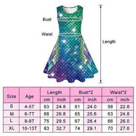 Kids4ever Little and Big Girls Sleeveless Dress Cute Mermaid Sundress for 4 13 Years Kids Summer Casual Outfits 0 5