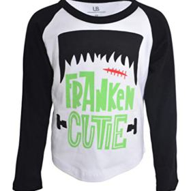 Unique Baby Boys Franken Cutie Raglan Halloween Long Sleeve Shirt 0