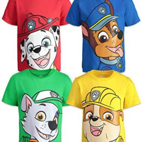 Nickelodeon Paw Patrol Boys 4 Pack Tees Chase Marshall Rubble Rocky 0