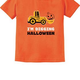 Pumpkin Face Tractor Im Digging Halloween Cute Toddler Kids T Shirt 0