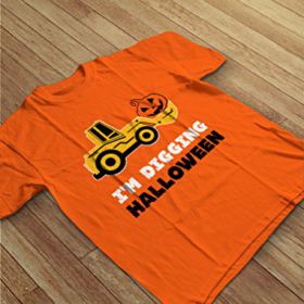 Pumpkin Face Tractor Im Digging Halloween Cute Toddler Kids T Shirt 0 2