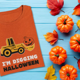 Pumpkin Face Tractor Im Digging Halloween Cute Toddler Kids T Shirt 0 5