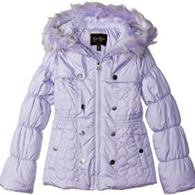 Jessica Simpson Girls Heavyweight Heart Quilted Puffer 0