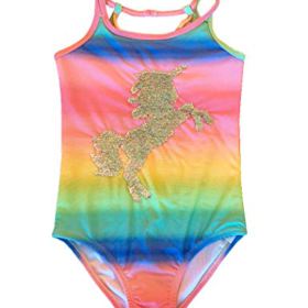 Jessica Simpson Girls Unicorn 1 Piece Swimsuit Size 5 0