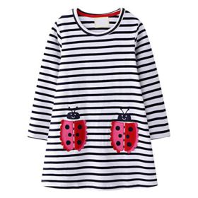 VIKITA Toddler Girl Animal Stripe Cotton Dress Baby Girls Casual Dresses 2 8 Years 0 0