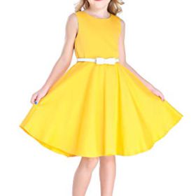 Bow Dream Little Girls Vintage Floral Swing Dresses 0