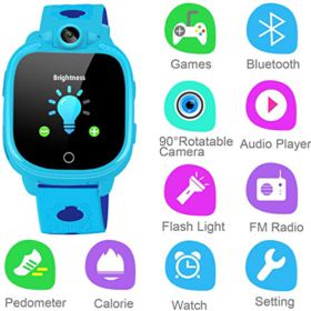 Prograce Kids Smartwatch with 90Rotatable Camera Touchscreen Kids Watch Music Pedometer Flashlight Games FM Radio Kids Smart Watch Sports Watches Digital Wrist Watch for Boys 0 0